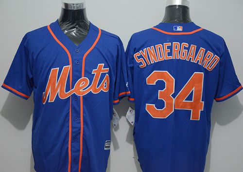 Mets #34 Noah Syndergaard Blue New Cool Base Alternate Home Stitched MLB Jersey - Click Image to Close